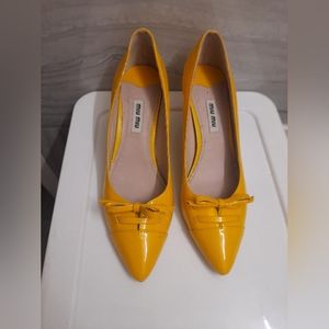 Miu Miu - Bow Tie Yellow Heels - EU 37